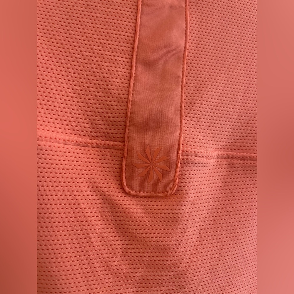 Athleta Coral/Bright Orange Short Sleeve Polo Golf Tennis Athletic - Picture 4 of 5
